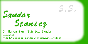 sandor stanicz business card